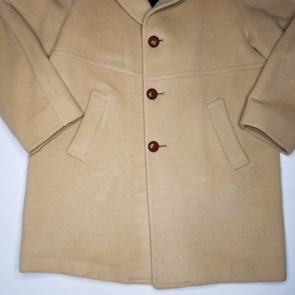 Pendleton Button Front Overcoat Long Jacket L Tan - Picture 3 of 8
